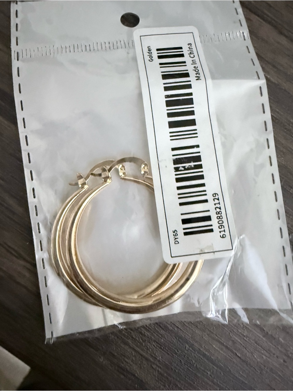 SHEIN Gold Triple-Row Hoop Earrings